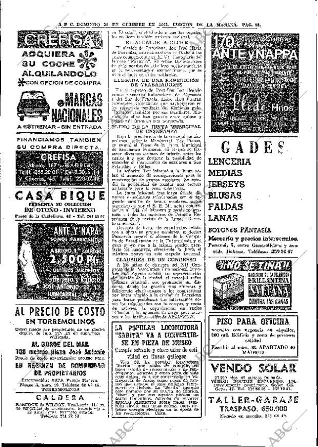 ABC MADRID 31-10-1965 página 88