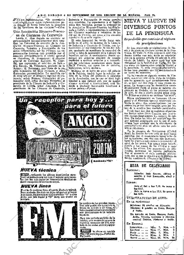 ABC MADRID 06-11-1965 página 71