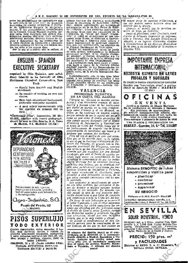 ABC MADRID 13-11-1965 página 86