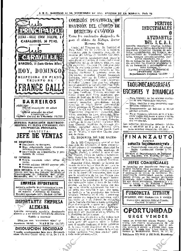 ABC MADRID 14-11-1965 página 72