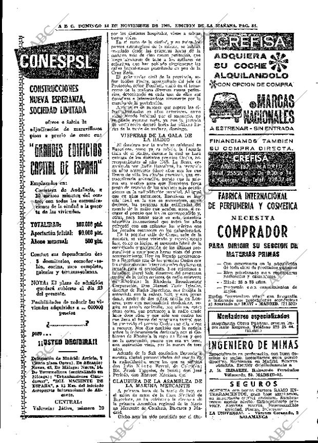 ABC MADRID 14-11-1965 página 84