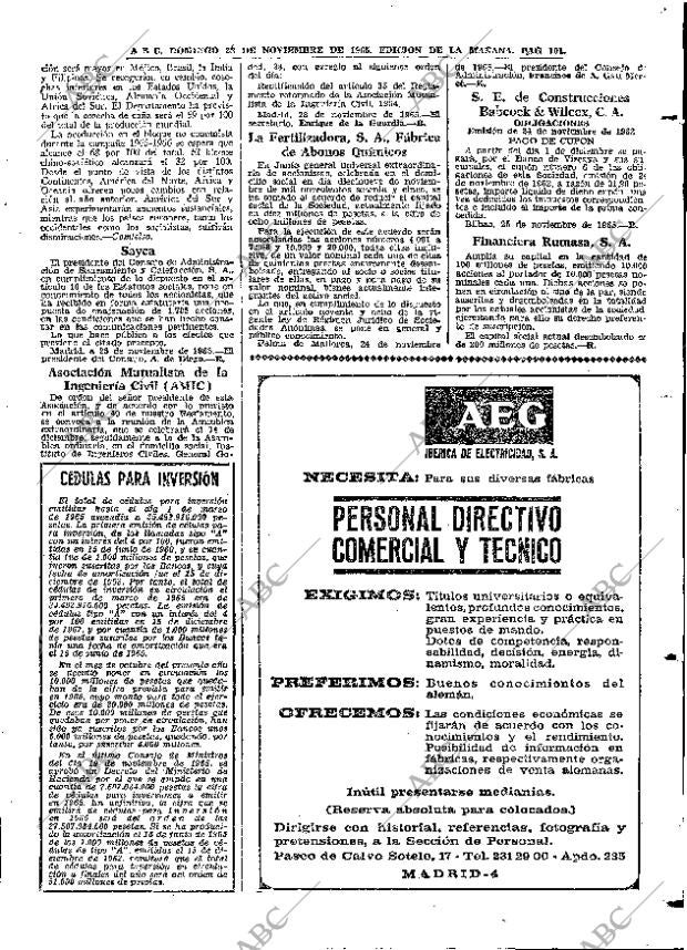 ABC MADRID 28-11-1965 página 101