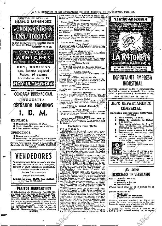 ABC MADRID 28-11-1965 página 110