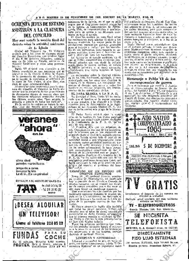 ABC MADRID 30-11-1965 página 62