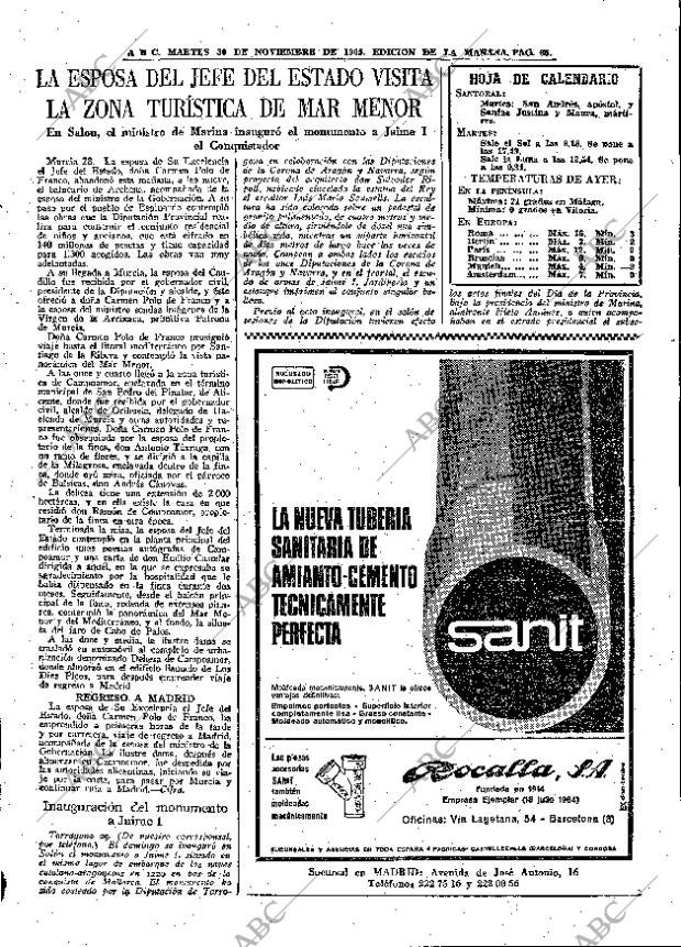 ABC MADRID 30-11-1965 página 65