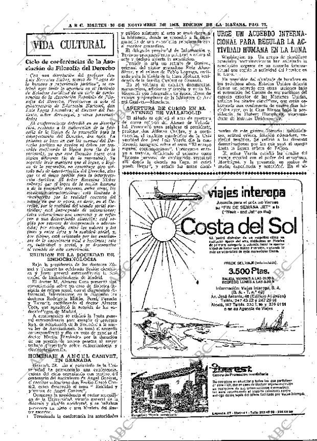 ABC MADRID 30-11-1965 página 77