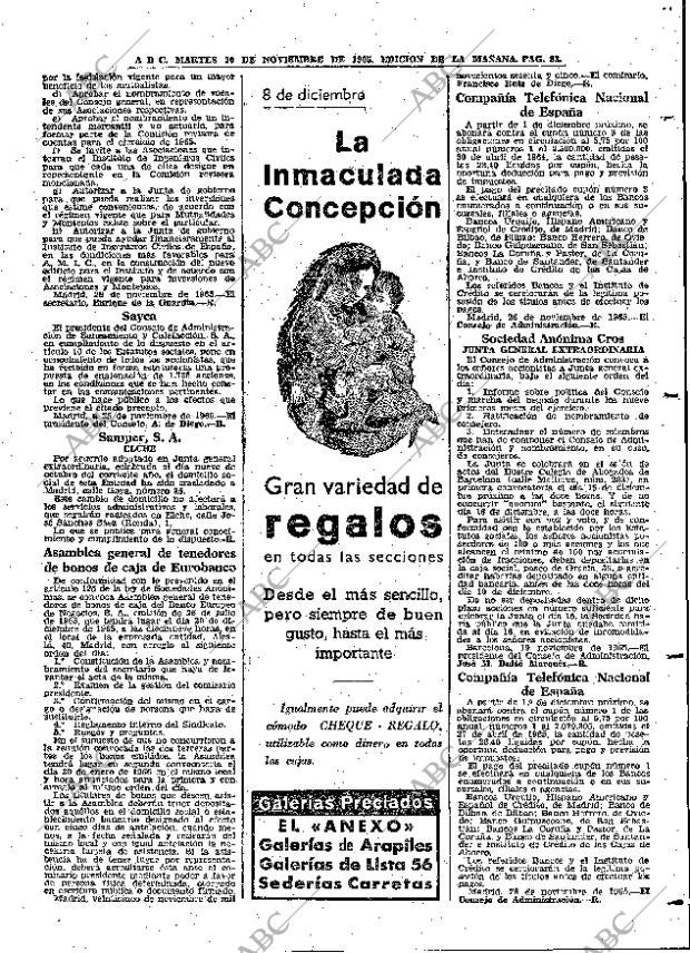 ABC MADRID 30-11-1965 página 83
