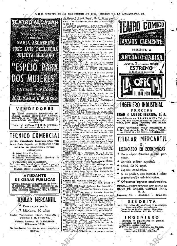 ABC MADRID 30-11-1965 página 97