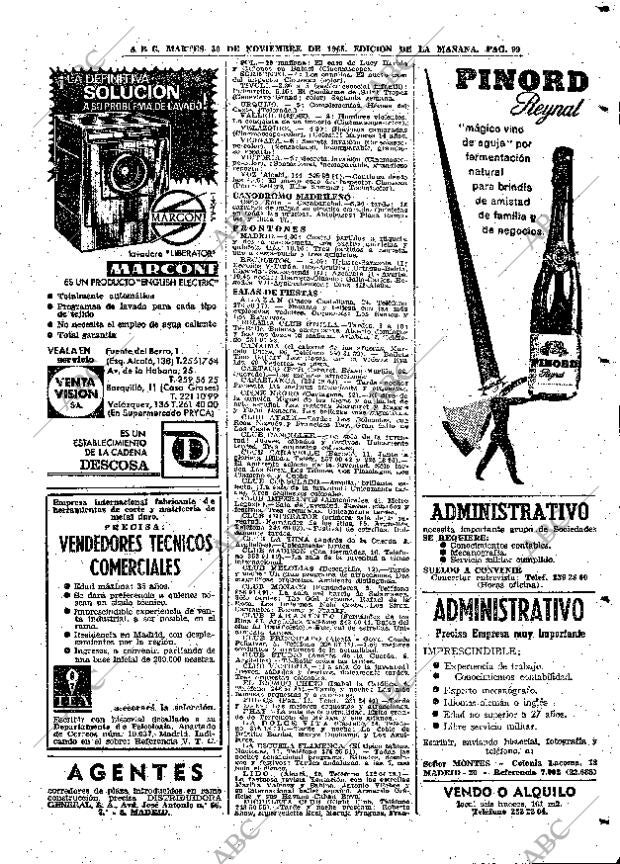 ABC MADRID 30-11-1965 página 99