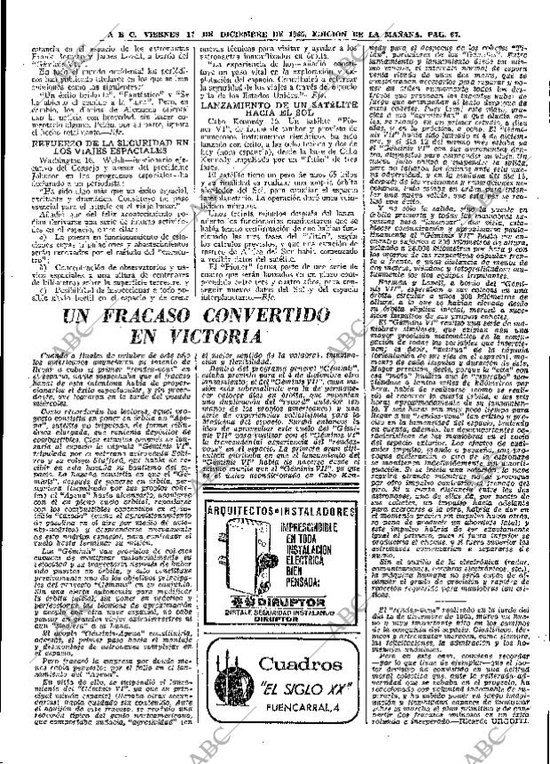 ABC MADRID 17-12-1965 página 67