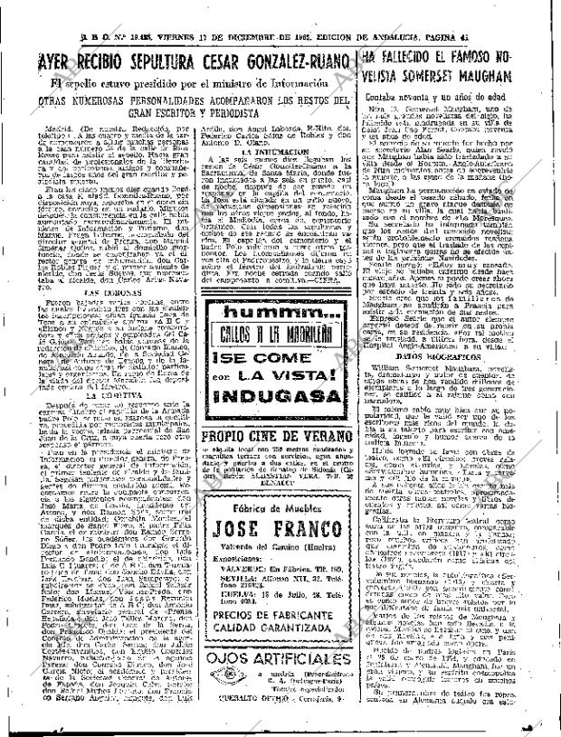 ABC SEVILLA 17-12-1965 página 43