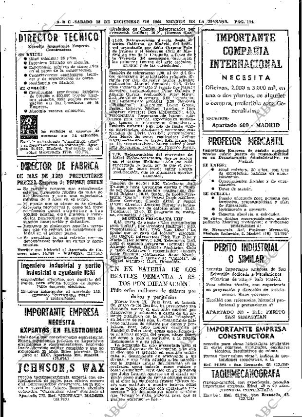 ABC MADRID 18-12-1965 página 124