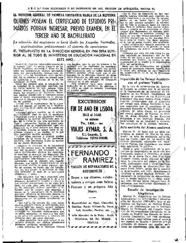 ABC SEVILLA 22-12-1965 página 61