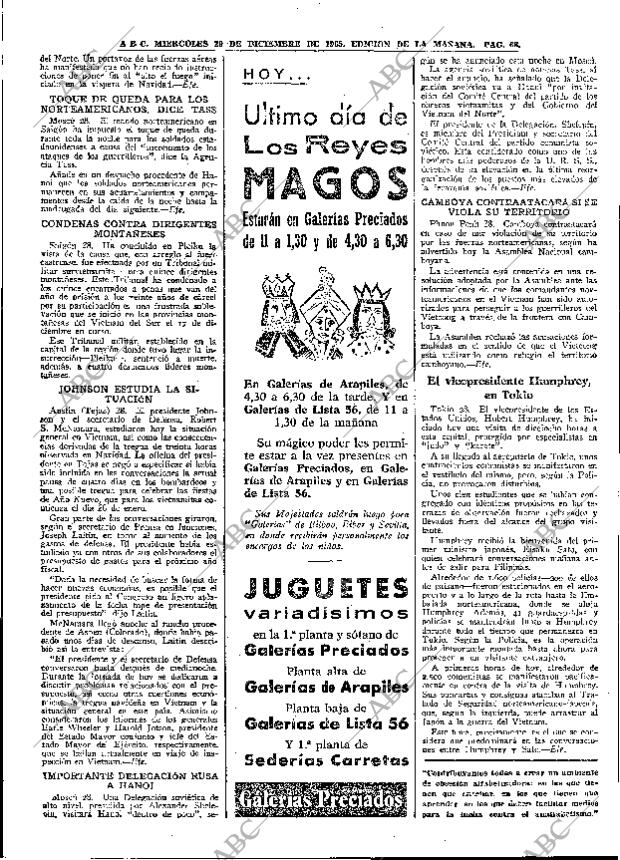 ABC MADRID 29-12-1965 página 68
