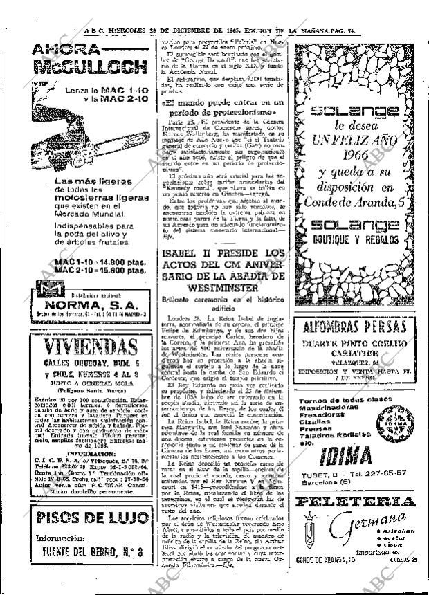 ABC MADRID 29-12-1965 página 74