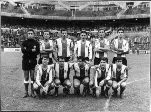 El equipo del hércules de Alicante C.F Momentos antes de comenzar un Patido en...