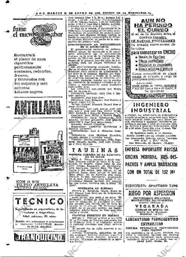 ABC MADRID 11-01-1966 página 74