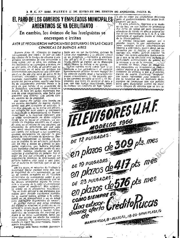 ABC SEVILLA 11-01-1966 página 21