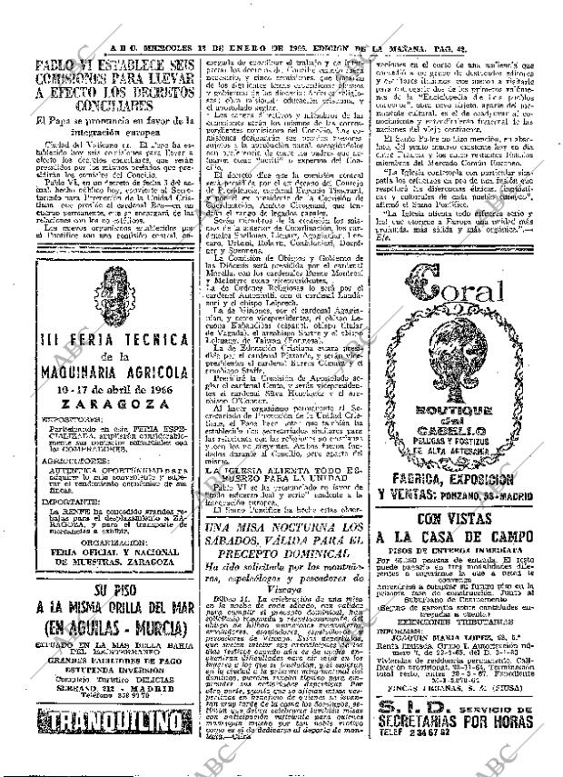 ABC MADRID 12-01-1966 página 42