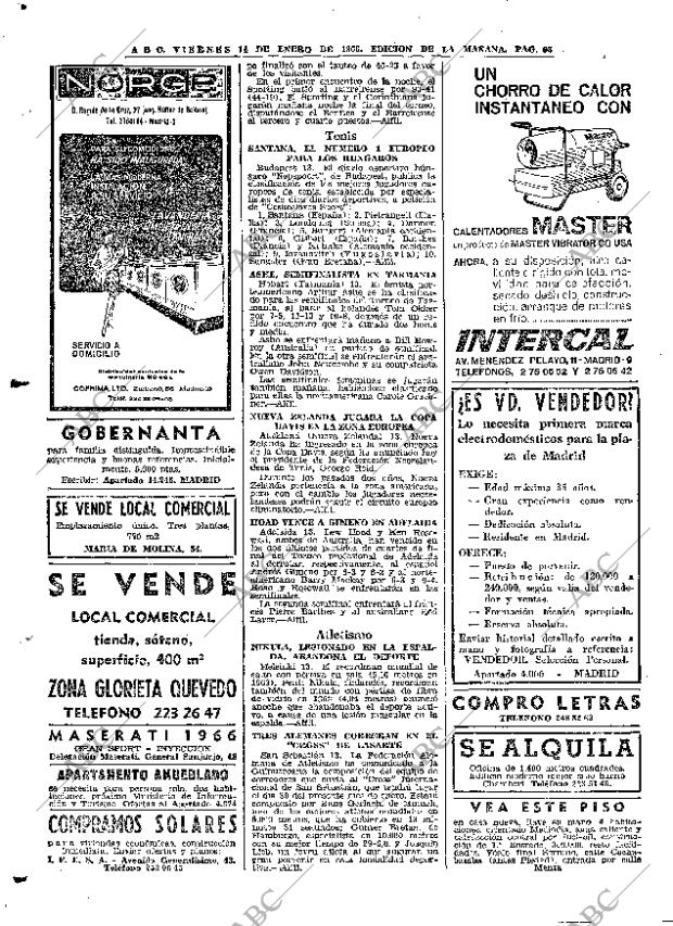 ABC MADRID 14-01-1966 página 66