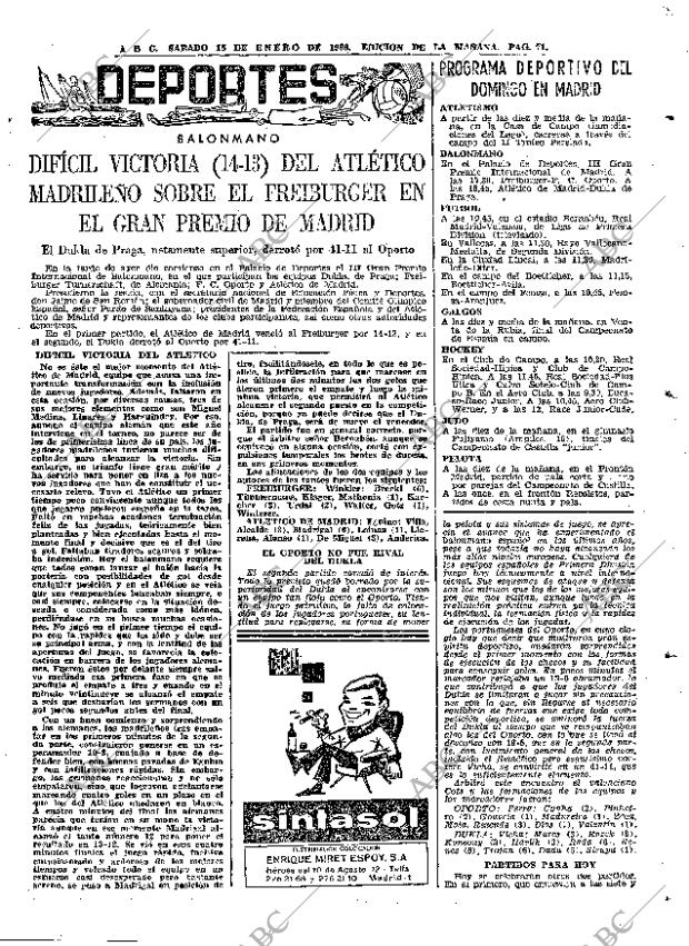 ABC MADRID 15-01-1966 página 71