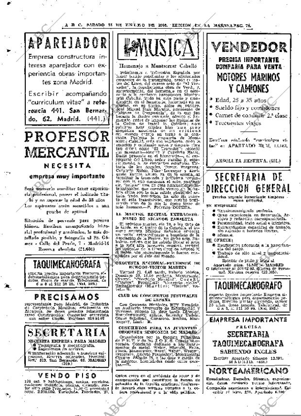 ABC MADRID 15-01-1966 página 76