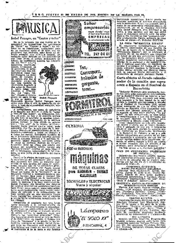 ABC MADRID 20-01-1966 página 82