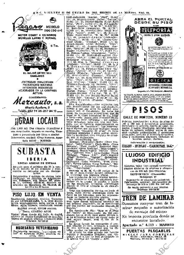 ABC MADRID 21-01-1966 página 66