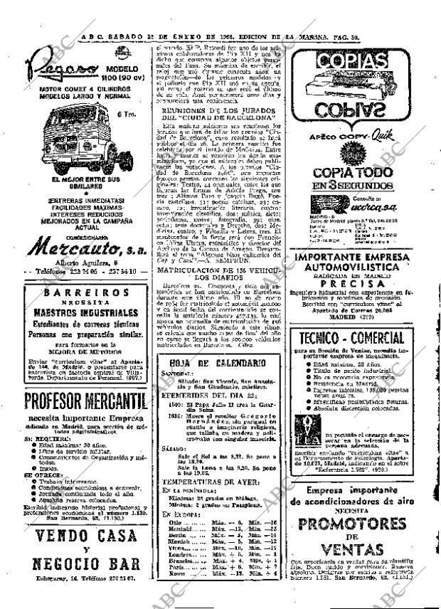 ABC MADRID 22-01-1966 página 50