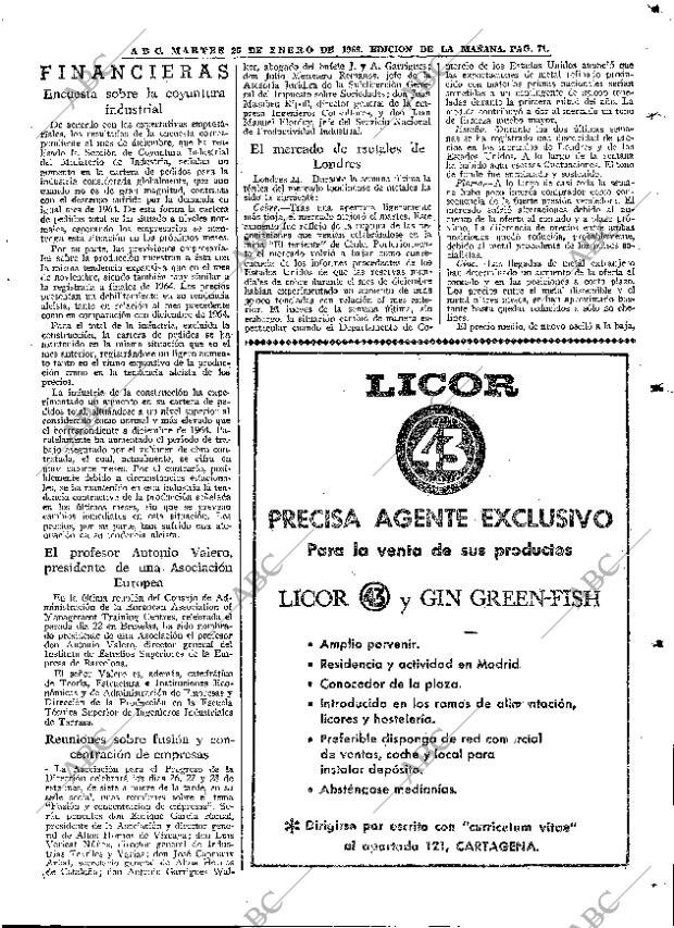 ABC MADRID 25-01-1966 página 71