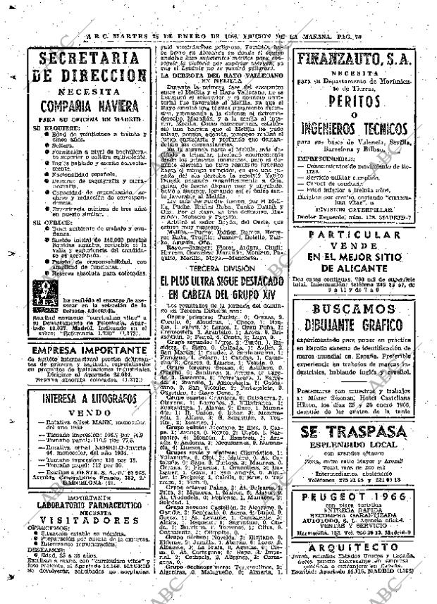 ABC MADRID 25-01-1966 página 78