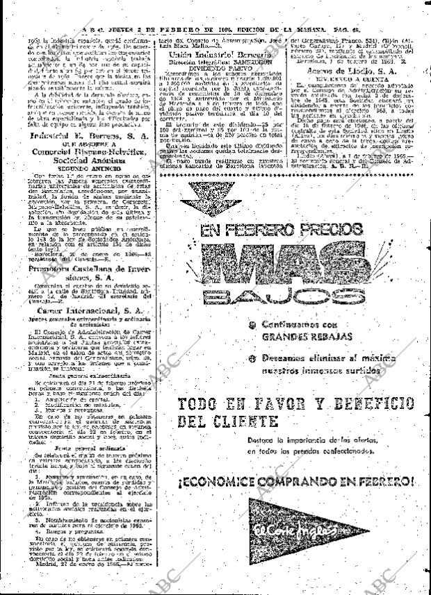 ABC MADRID 03-02-1966 página 65