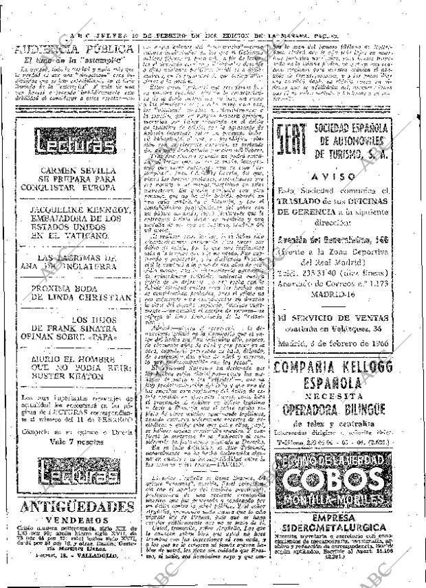 ABC MADRID 10-02-1966 página 62