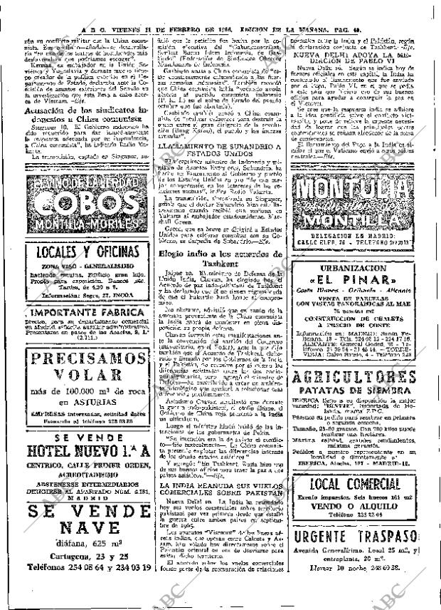 ABC MADRID 11-02-1966 página 40