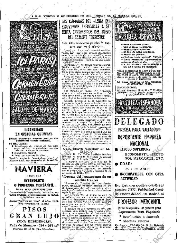 ABC MADRID 11-02-1966 página 46