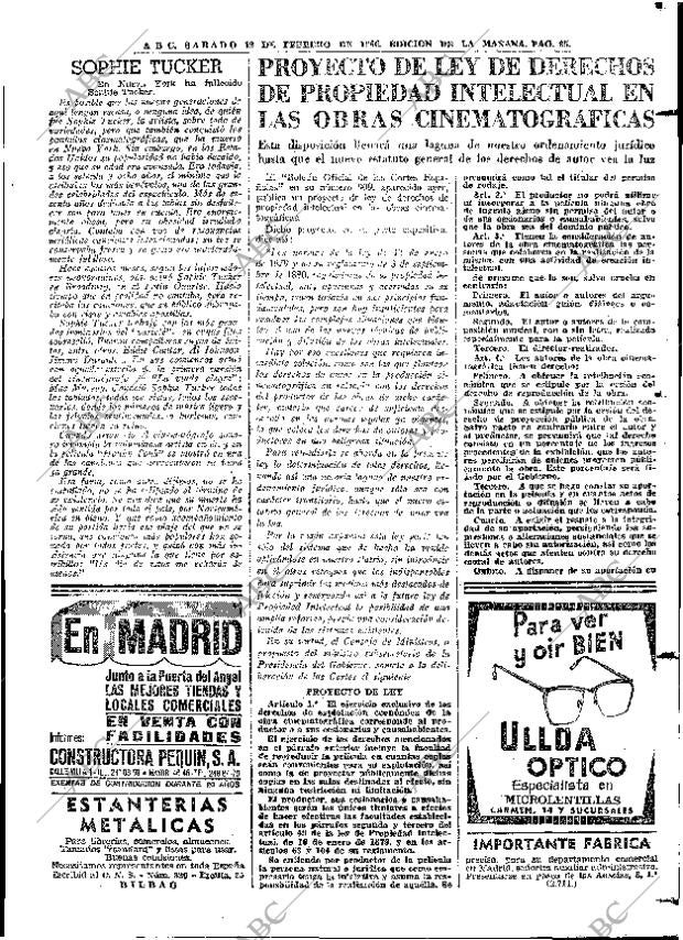 ABC MADRID 12-02-1966 página 85