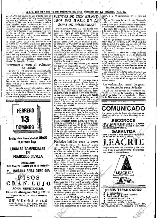 ABC MADRID 13-02-1966 página 64