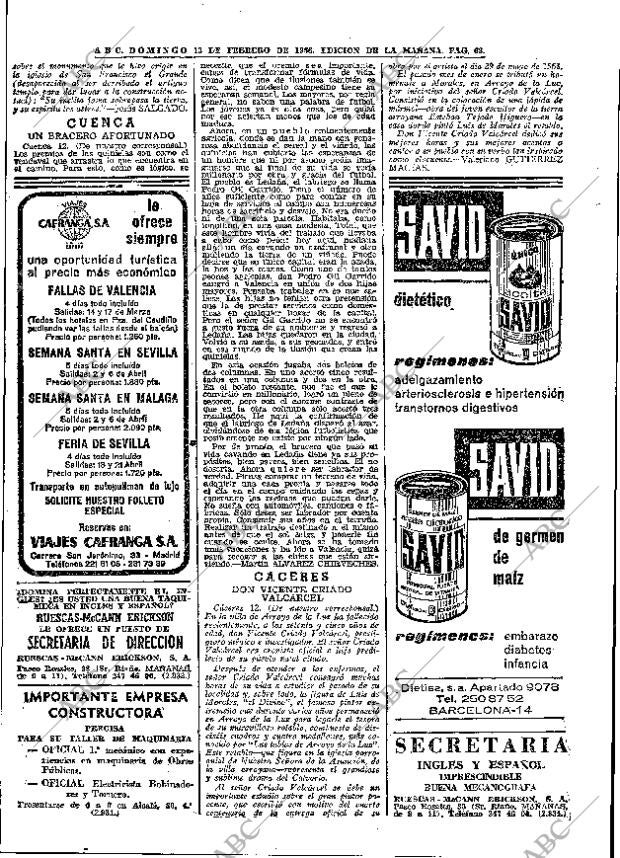 ABC MADRID 13-02-1966 página 68