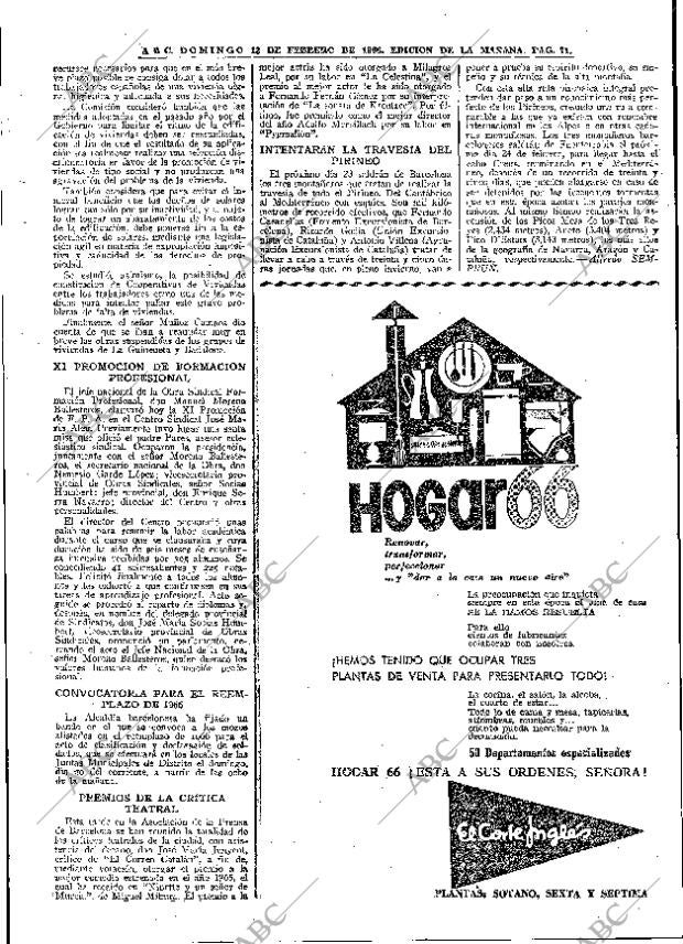 ABC MADRID 13-02-1966 página 71
