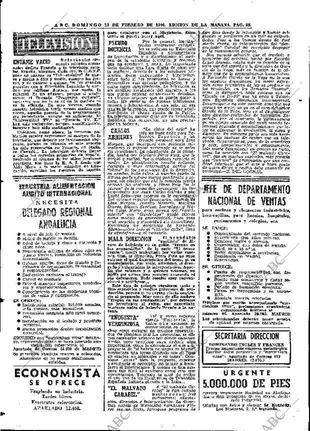 ABC MADRID 13-02-1966 página 88
