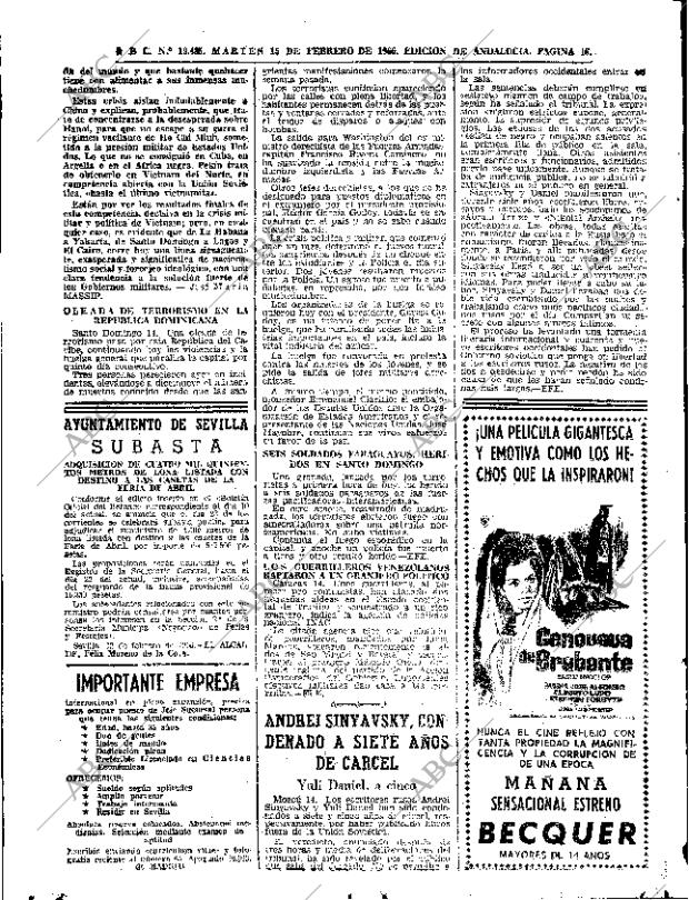 ABC SEVILLA 15-02-1966 página 16