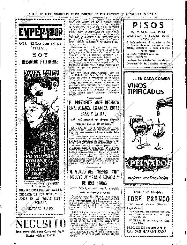 ABC SEVILLA 16-02-1966 página 38