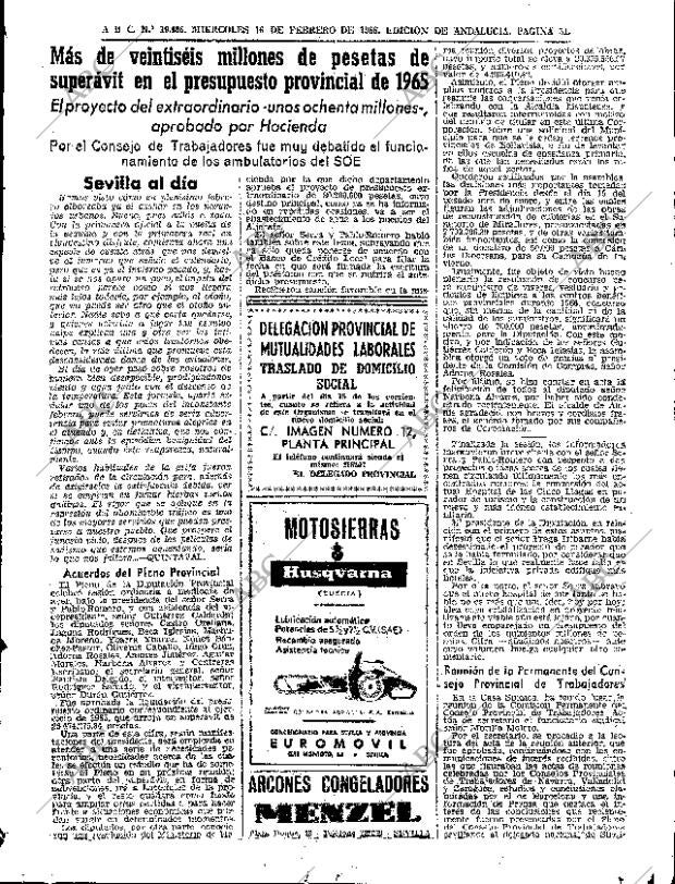 ABC SEVILLA 16-02-1966 página 51
