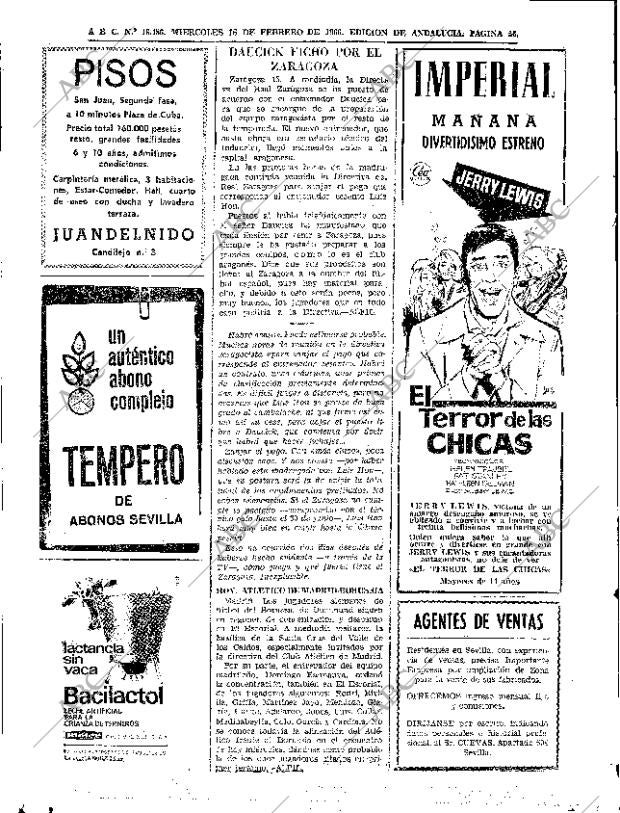 ABC SEVILLA 16-02-1966 página 56