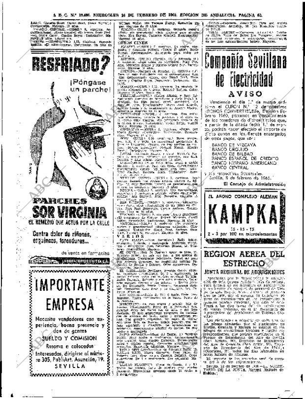 ABC SEVILLA 16-02-1966 página 60