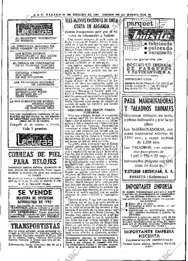 ABC MADRID 19-02-1966 página 62