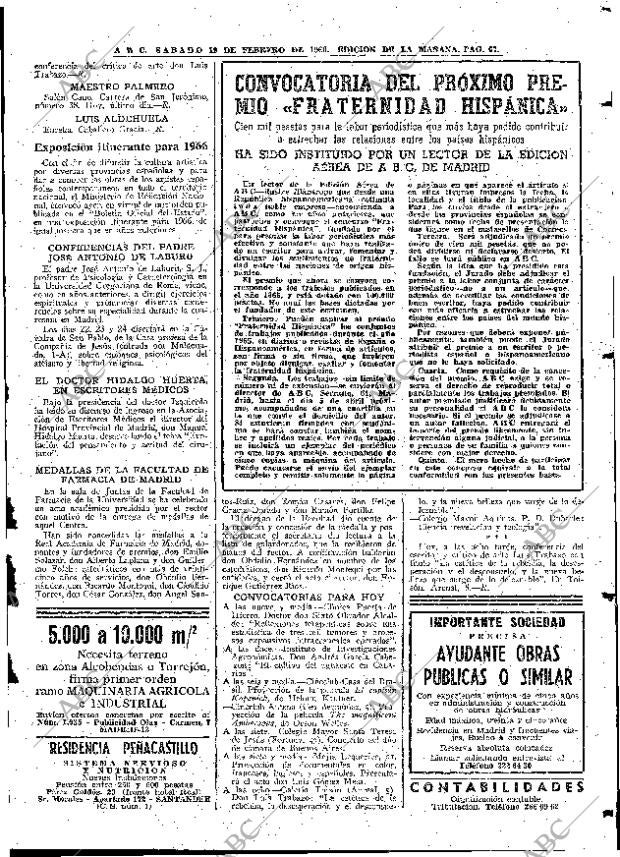 ABC MADRID 19-02-1966 página 67