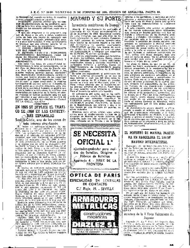 ABC SEVILLA 20-02-1966 página 84