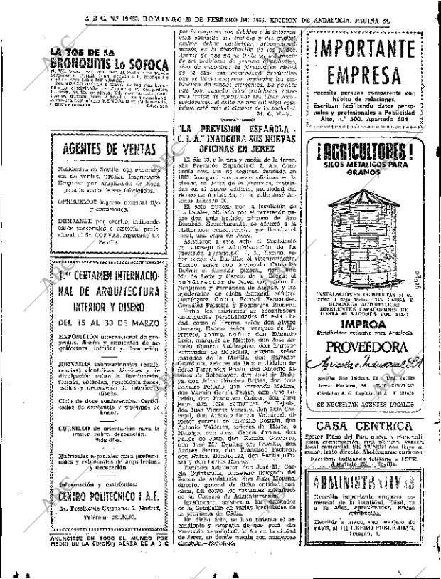 ABC SEVILLA 20-02-1966 página 88
