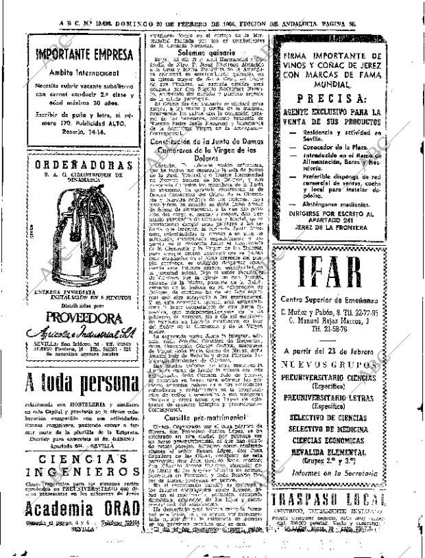 ABC SEVILLA 20-02-1966 página 98